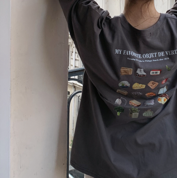 [SLOWAND] Kitchen Printed Loose Fit T-Shirt