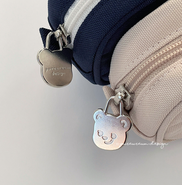 [pureureum design] Cupid Bear Pencil Pouch (Beige/ Navy)