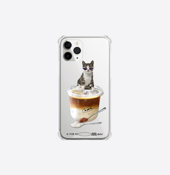 [A per A] Cat Star Ice Flat White Jelly Hard Case