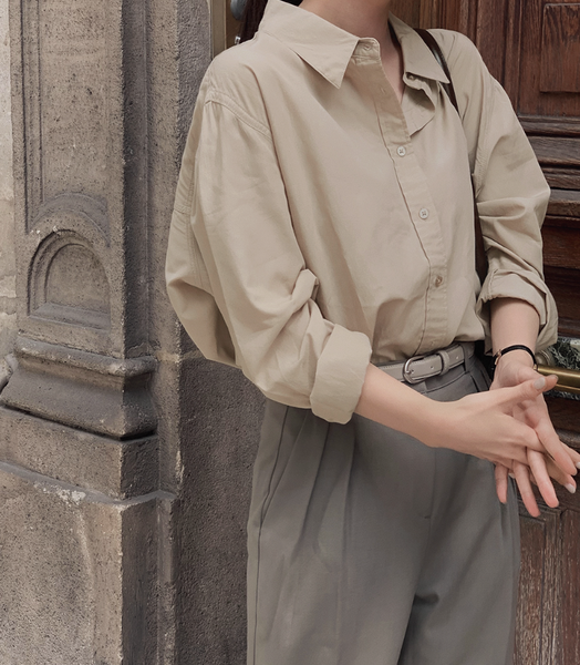 [SLOWAND] # SLOWMADE Autumn Double Stitch Washing Shirt