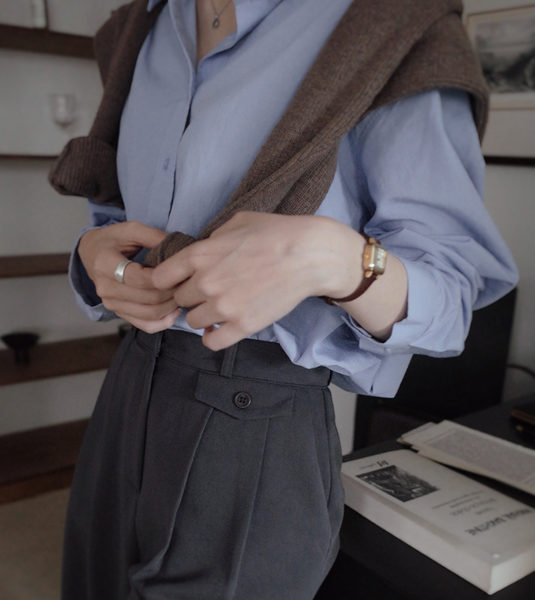 [SLOWAND] # SLOWMADE Autumn Double Stitch Washing Shirt