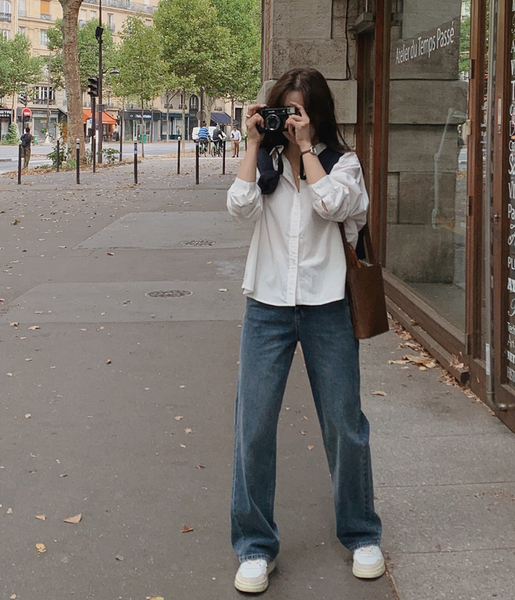 [SLOWAND] # SLOWMADE Today Wide Dark Blue Denim Pants (+Long ver)