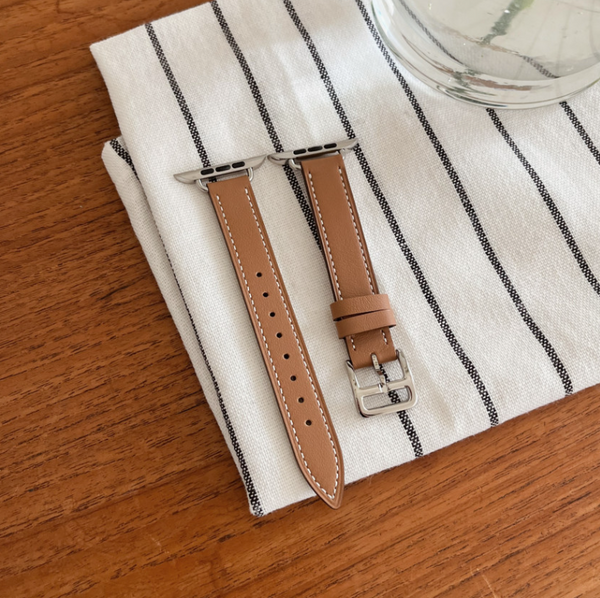 [LE SANS] Natural Leather Slim Apple Watch Strap