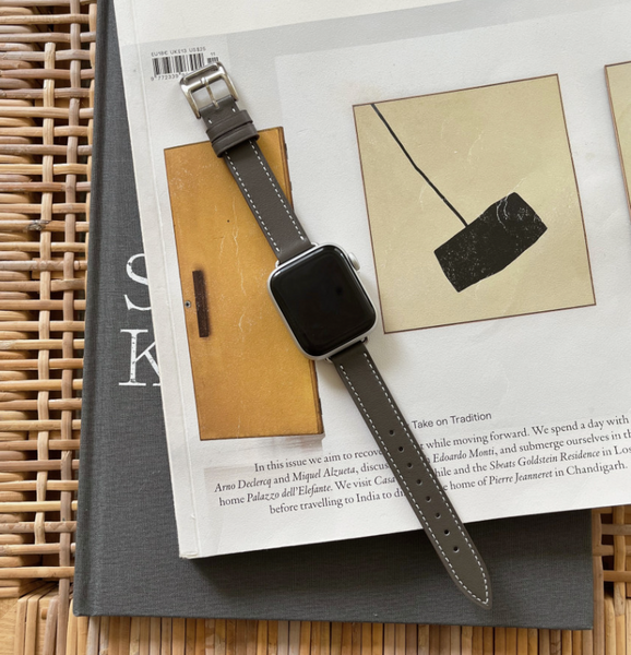 [LE SANS] Natural Leather Slim Apple Watch Strap