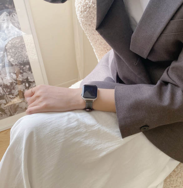 [LE SANS] Natural Leather Slim Apple Watch Strap