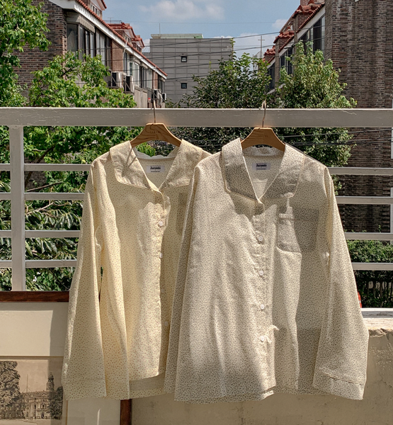 [Juuneedu] Breeze Flora Wing Collar Pajama Set