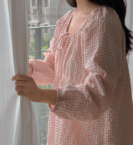 [Juuneedu] April Seersucker Long Sleeved Pajama Set