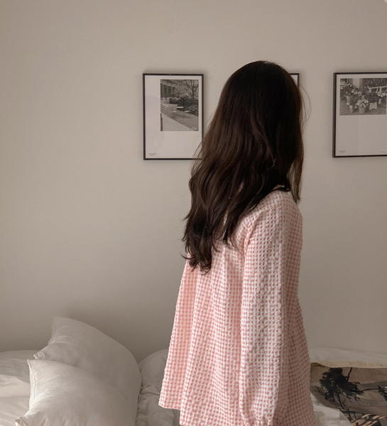 [Juuneedu] April Seersucker Long Sleeved Pajama Set