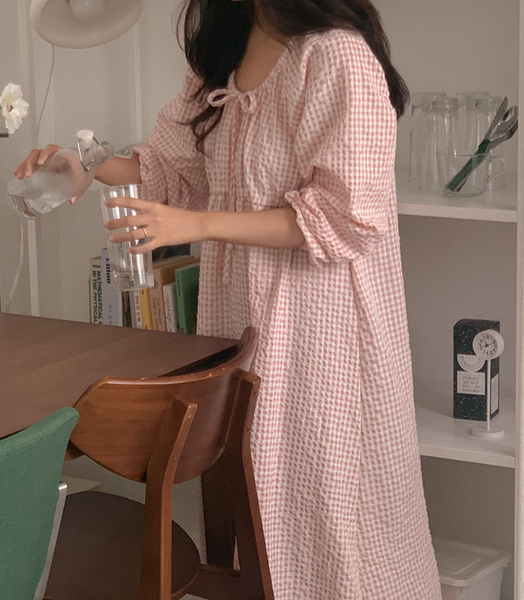 [Juuneedu] April Seersucker Long Sleeved Pajama Set