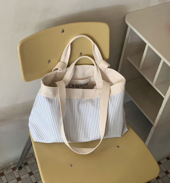 [Original Booth] Stripe Reversible Bag (Picnic Blue)