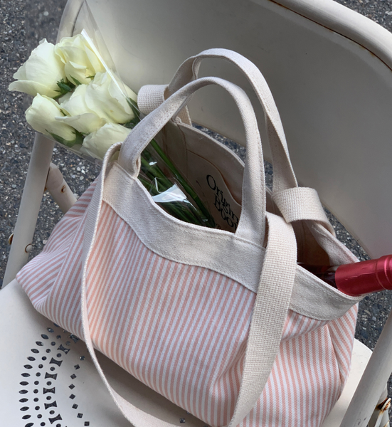 [Original Booth] Stripe Reversible Bag (Candy Pink)