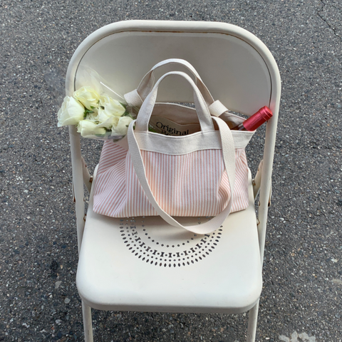 [Original Booth] Stripe Reversible Bag (Candy Pink)