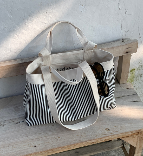 [Original Booth] Stripe Reversible Bag (Deep Black)