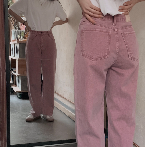 [SLOWAND] Today Mute Pink Vintage Denim Pants