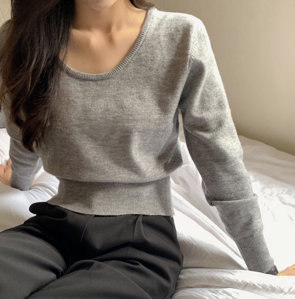 [SHOPPERLAND] Cozy Autumn Slim Round Knit