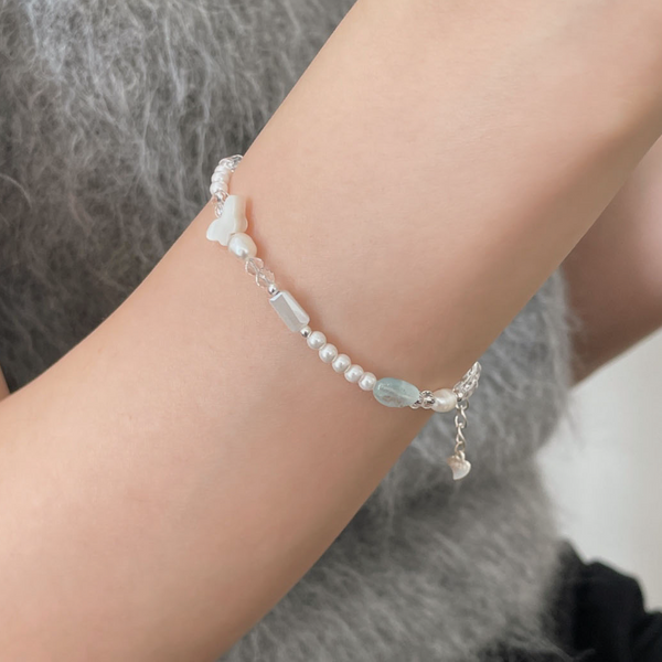 [SOYE PI-NE] Pepe Butterfly Pearl Silver Bracelet