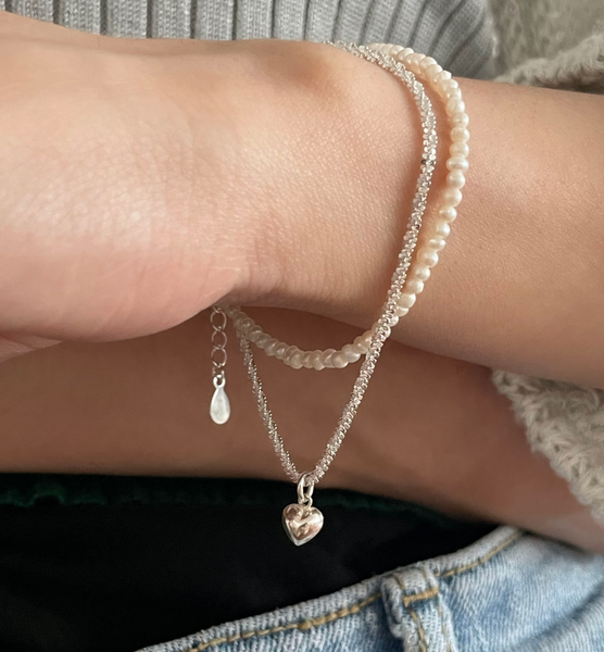 [DUNGEUREON] Sand Heart Silver Bracelet