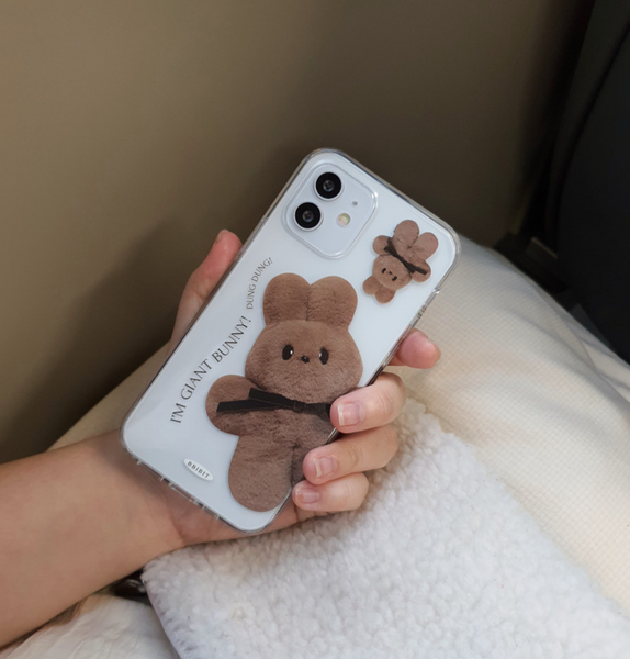 [BBIBIT] Giant Bunny Dung Dung Jelly Hard Case (Brown)