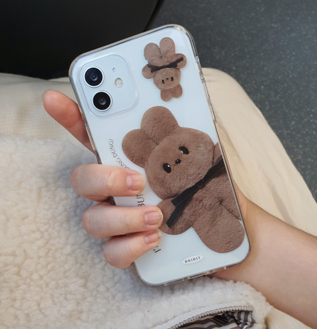 [BBIBIT] Giant Bunny Dung Dung Jelly Hard Case (Brown)