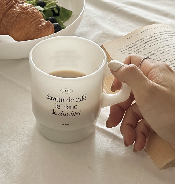 [D.U.OBJET] Le Blanc Milk Glass Mug (white) 250ml