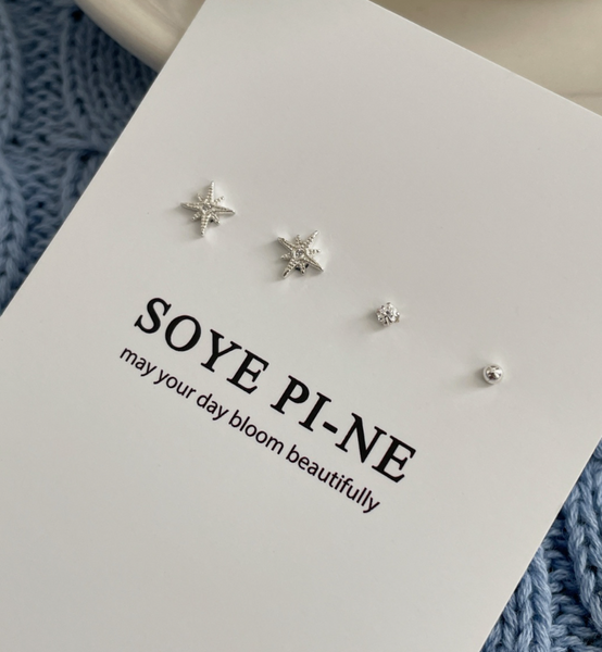 [SOYE PI-NE] Sparkling Cubic Earrings Set