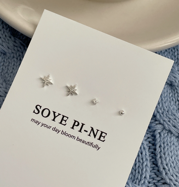 [SOYE PI-NE] Sparkling Cubic Earrings Set