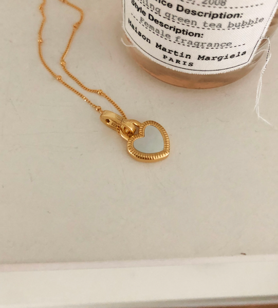 [DUNGEUREON] Heart Onyx Silver Necklace