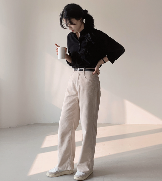 [SLOWAND] # SLOWMADE Today Corduroy Wide Pants (+Long ver)