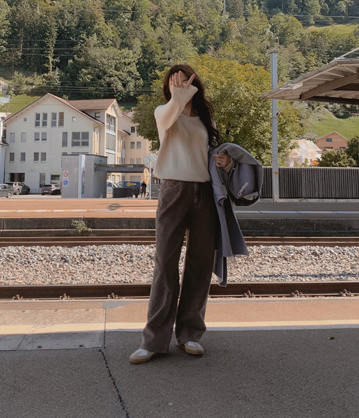 [SLOWAND] # SLOWMADE Today Corduroy Wide Pants (+Long ver)