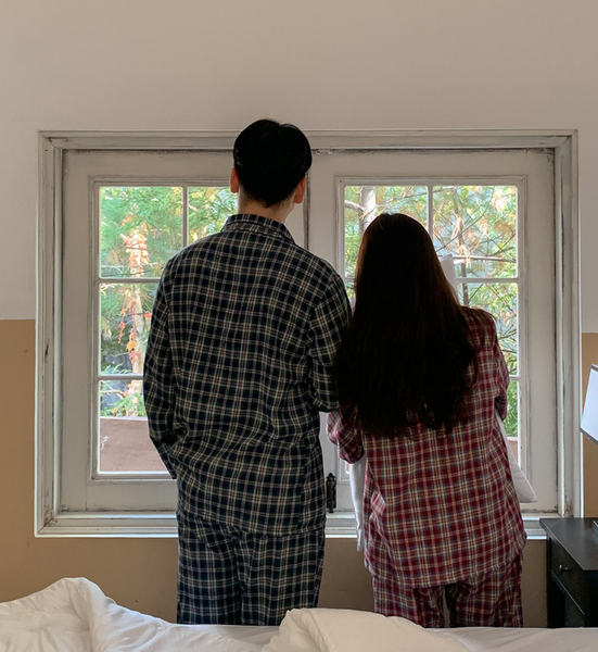 [Juuneedu] Jeu Carol Tartan Check Pajamas Set