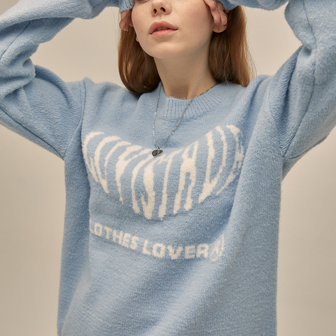 [LUVISTRUE] PO HEART KNIT(SKY BLUE)