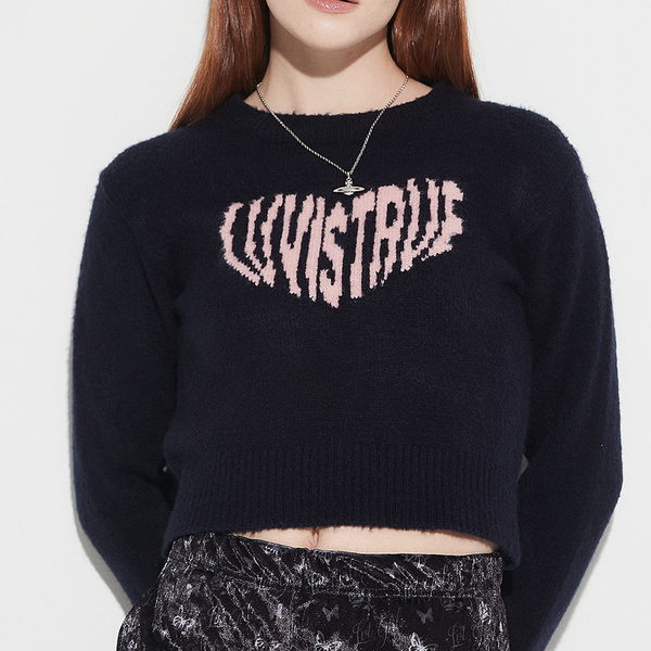 [LUVISTRUE] OW HEART LOGO KNIT (3colour)