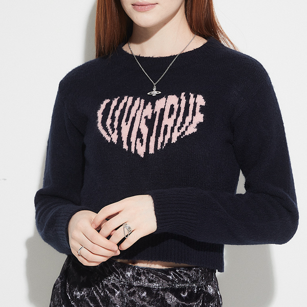 [LUVISTRUE] OW HEART LOGO KNIT (3colour)