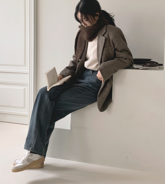 [SLOWAND] # SLOWMADE Winter Air Long Fit Denim Pants