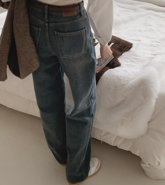 [SLOWAND] # SLOWMADE Winter Air Long Fit Denim Pants