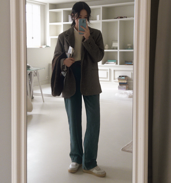 [SLOWAND] # SLOWMADE Winter Air Long Fit Denim Pants