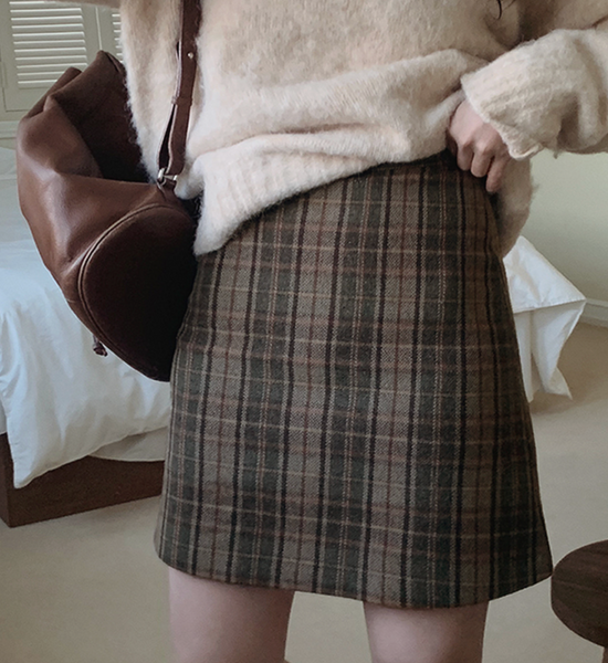 [SLOWAND] # SLOWMADE Classic Wool Check Skirt