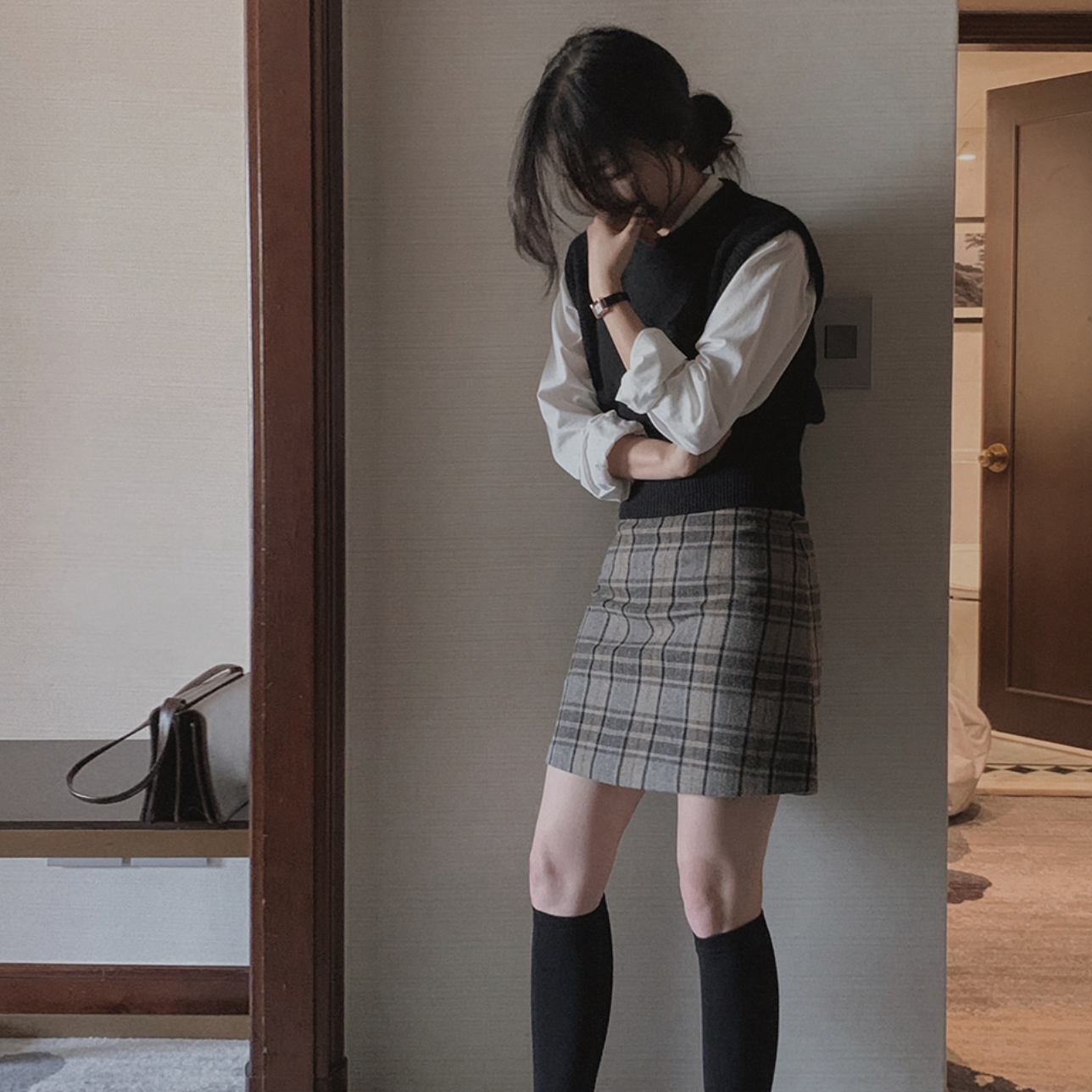 [SLOWAND] # SLOWMADE Classic Wool Check Skirt