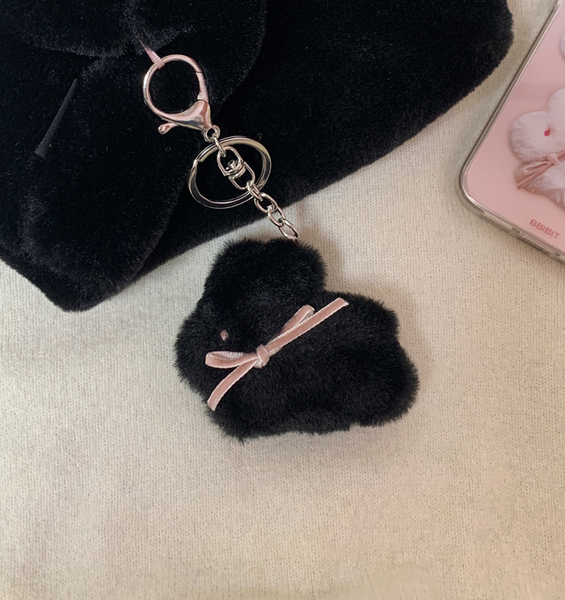 [BBIBIT] Cotton Bunny Popo Handmade Keyring (Black)