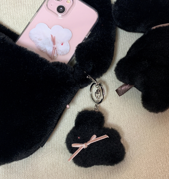 [BBIBIT] Cotton Bunny Popo Handmade Keyring (Black)