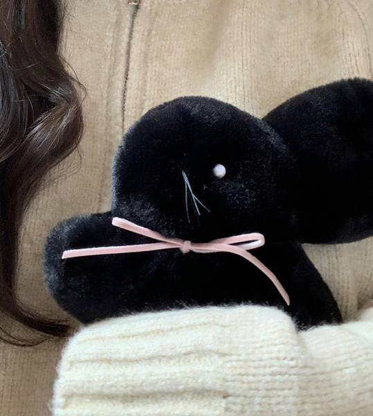 [BBIBIT] Cotton Bunny Popo Handmade Doll (Black)