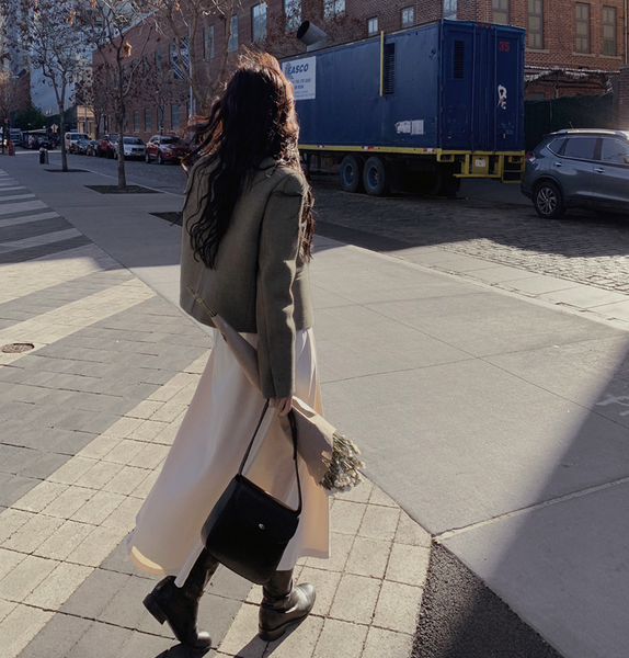 [SLOWAND] # LENTO Minimal Hobo Bag (New Colour! Ivory / Black)