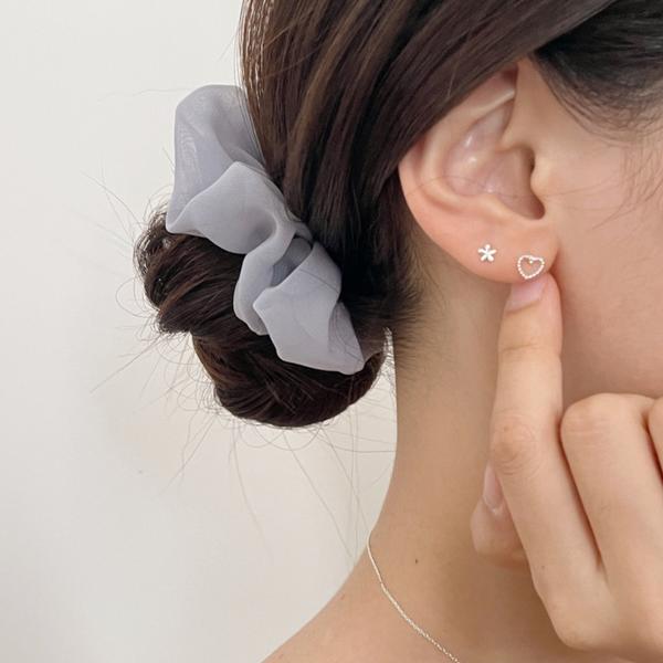 [SOYE PI-NE] Milky Dot Heart Ball Earrings Set