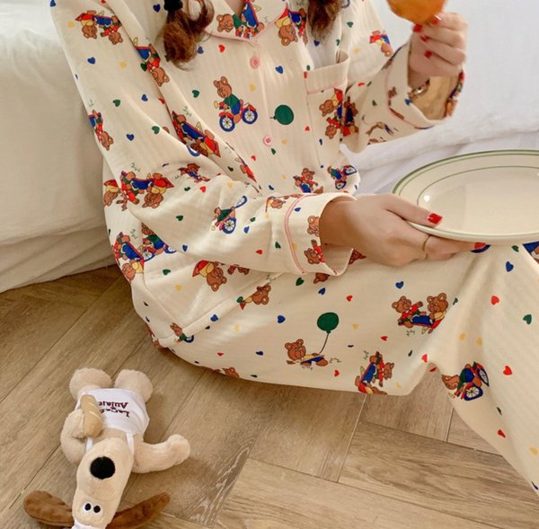 [Little Sloth] Couple Balloon Bear Homewear