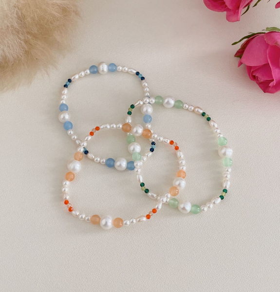 [SOYE PI-NE] Slow Gemstone Pearl Bracelet