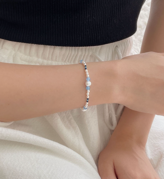 [SOYE PI-NE] Slow Gemstone Pearl Bracelet