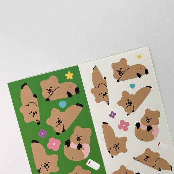 [YOUNG FOREST] 뒹굴 꽃카 Quokka Sticker