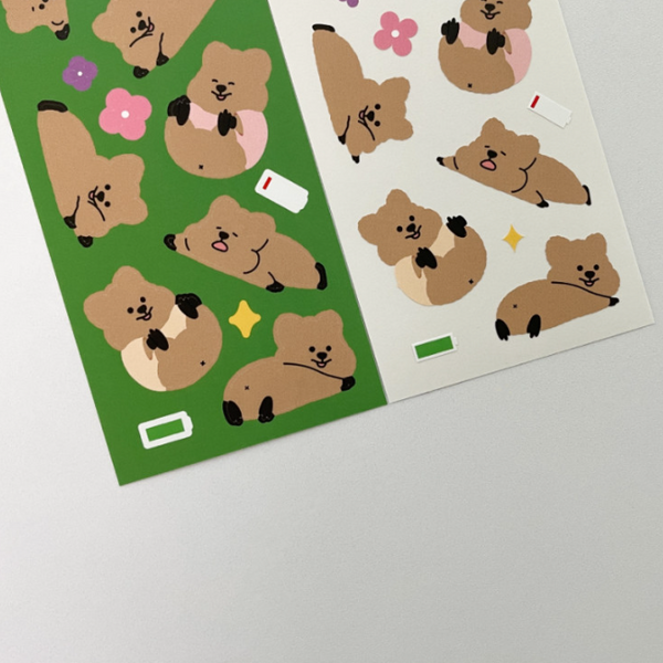 [YOUNG FOREST] 뒹굴 꽃카 Quokka Sticker