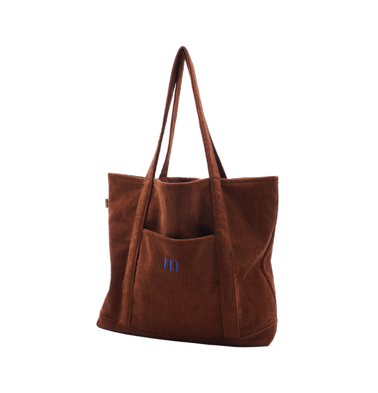 [untidy] Corduroy Shopper Bag Brown