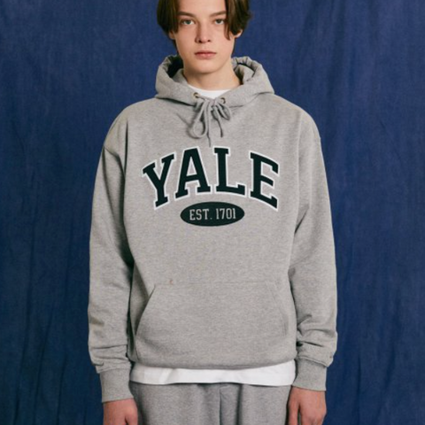 [YALE] 2 TONE ARCH HOODIE GRAY